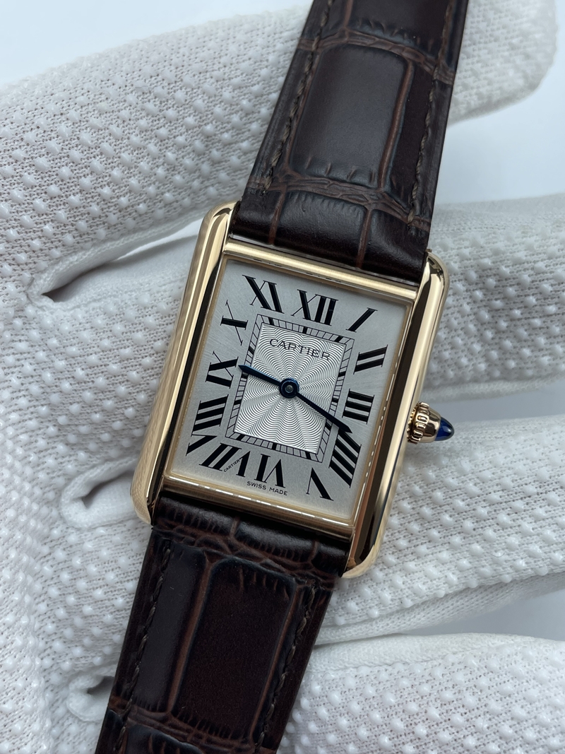 (준비완료/특급배송)NO.3397/AF공장 까르띠에 탱크머스트 25.5미리 라지사이즈 브라운스트랩